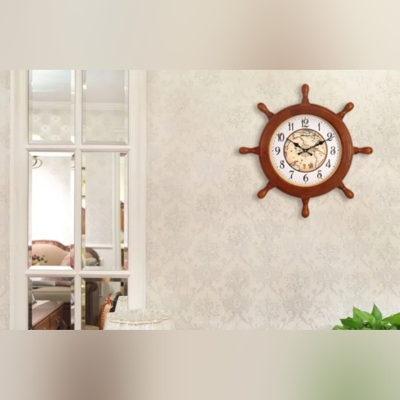 MapleLeafClocks Wooden Ship Wheel Quartz Wall Clock, 23" Model #9018 - Picture 6 of 6